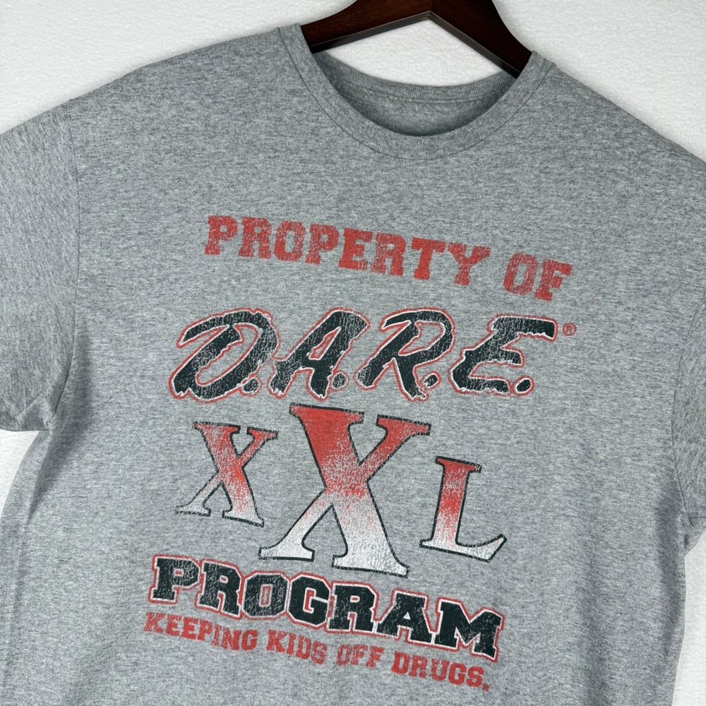 DARE XXL Program Graphic T-Shirt Mens L Gray Short Sleeve Keeping Kids Off Drugs